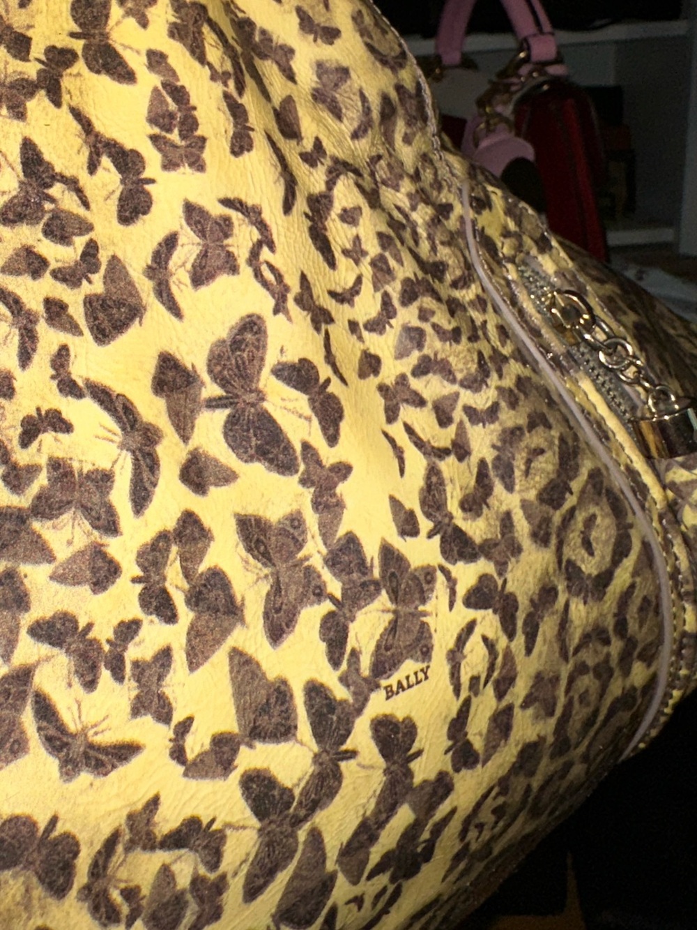 Bally Joletta A/85 Butterfly Print Leather Bag Made in Switzerland + Strap - Picture 11 of 13